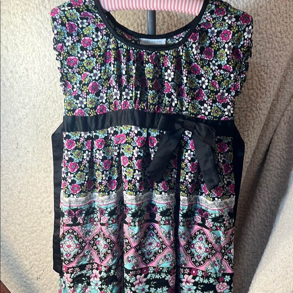 Bonnie Jean Girl Floral Bow Tie Dress